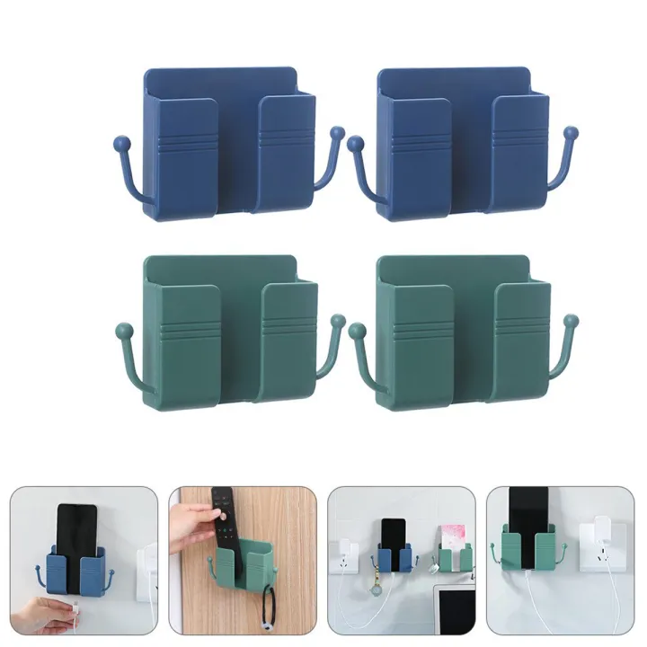 Wall Mounted Mobile Phone Charging Organizer | Multifunction Remote Control Storage Box | Phone Plug Wall Holder Rack